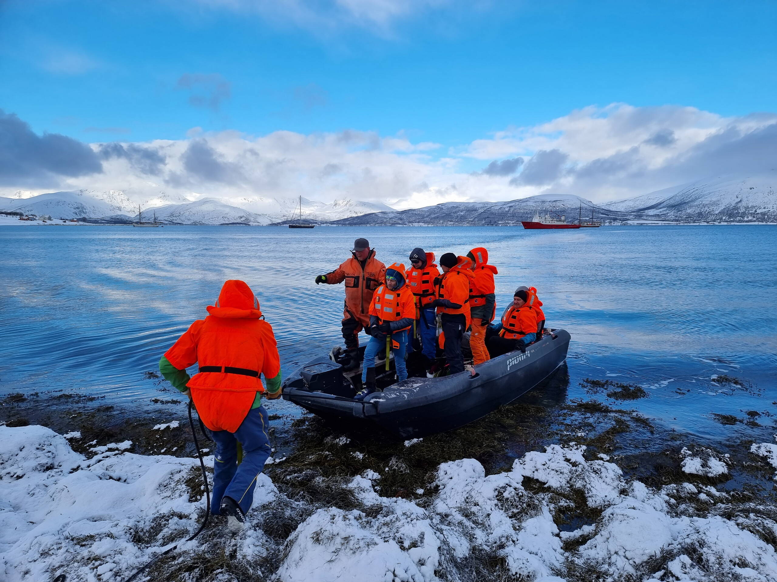 Anlandung mit dem Beiboot