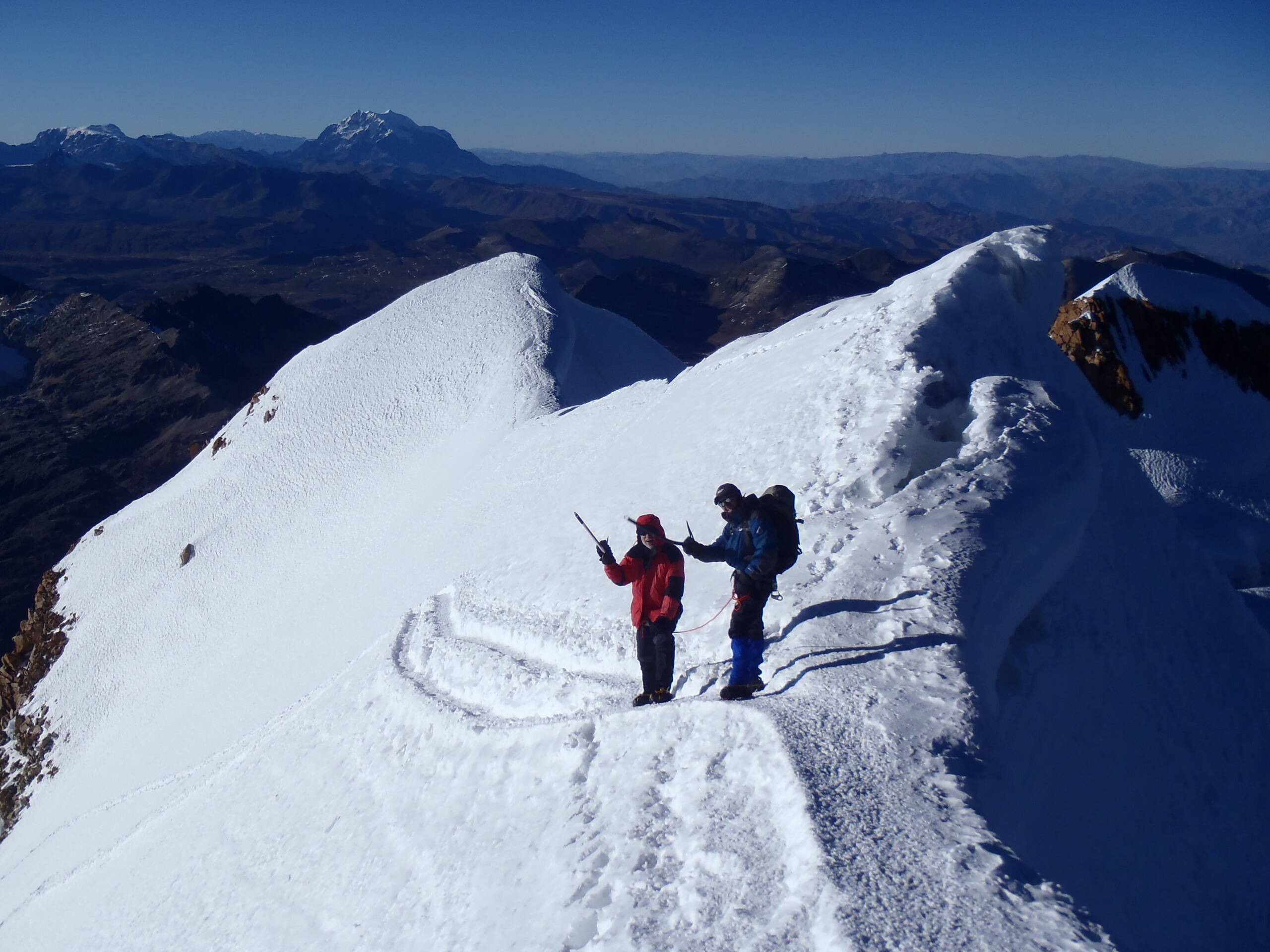 kurz vor dem Gipfel des Huayna Potosí (6088 m)